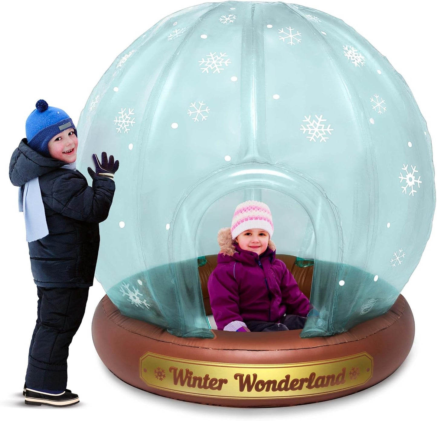 Globo de nieve inflable \u2013 Fuerte de nieve inflable con entrada...
