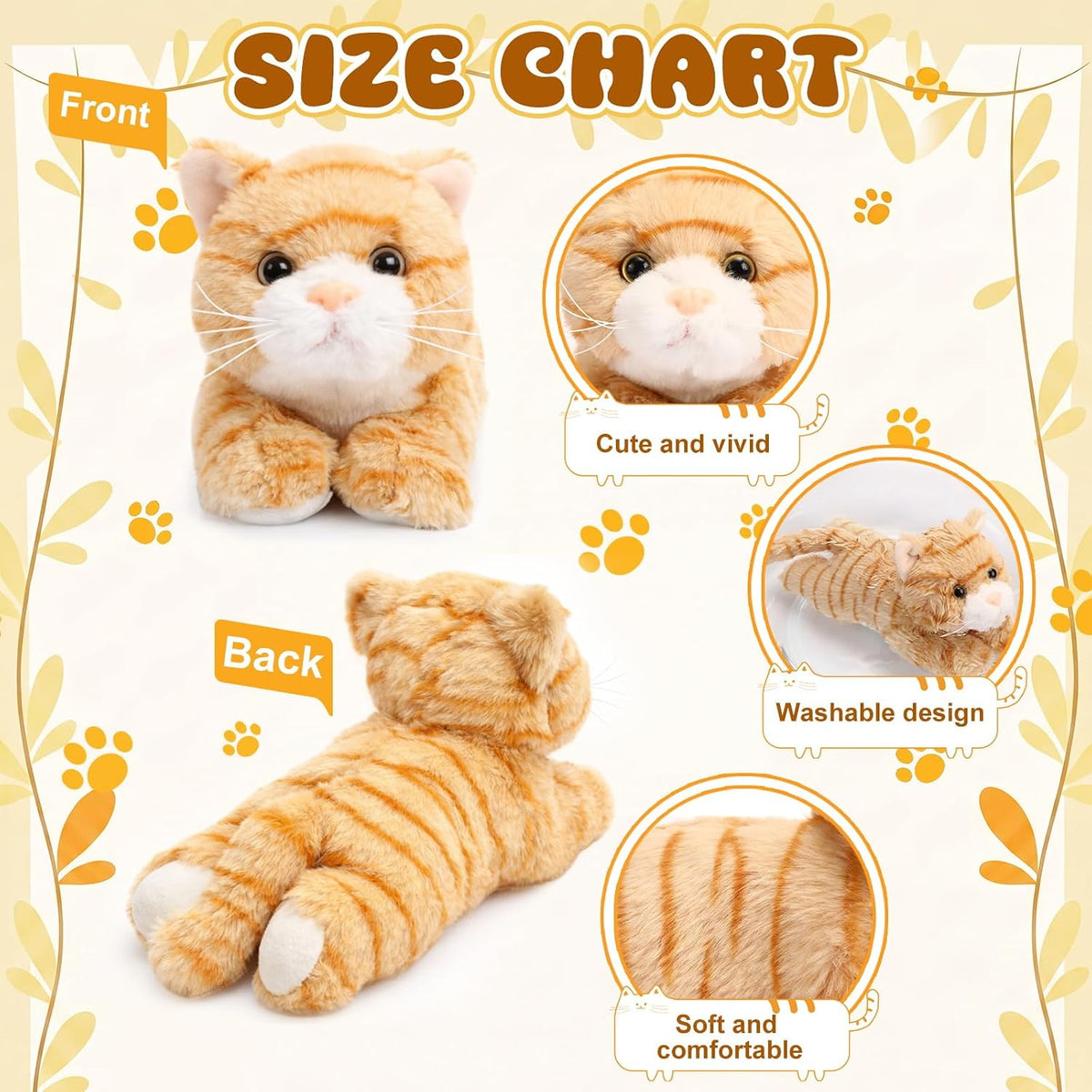 Harrycle 3 piezas de gato de 9 pulgadas de peluche de regalo, estil...