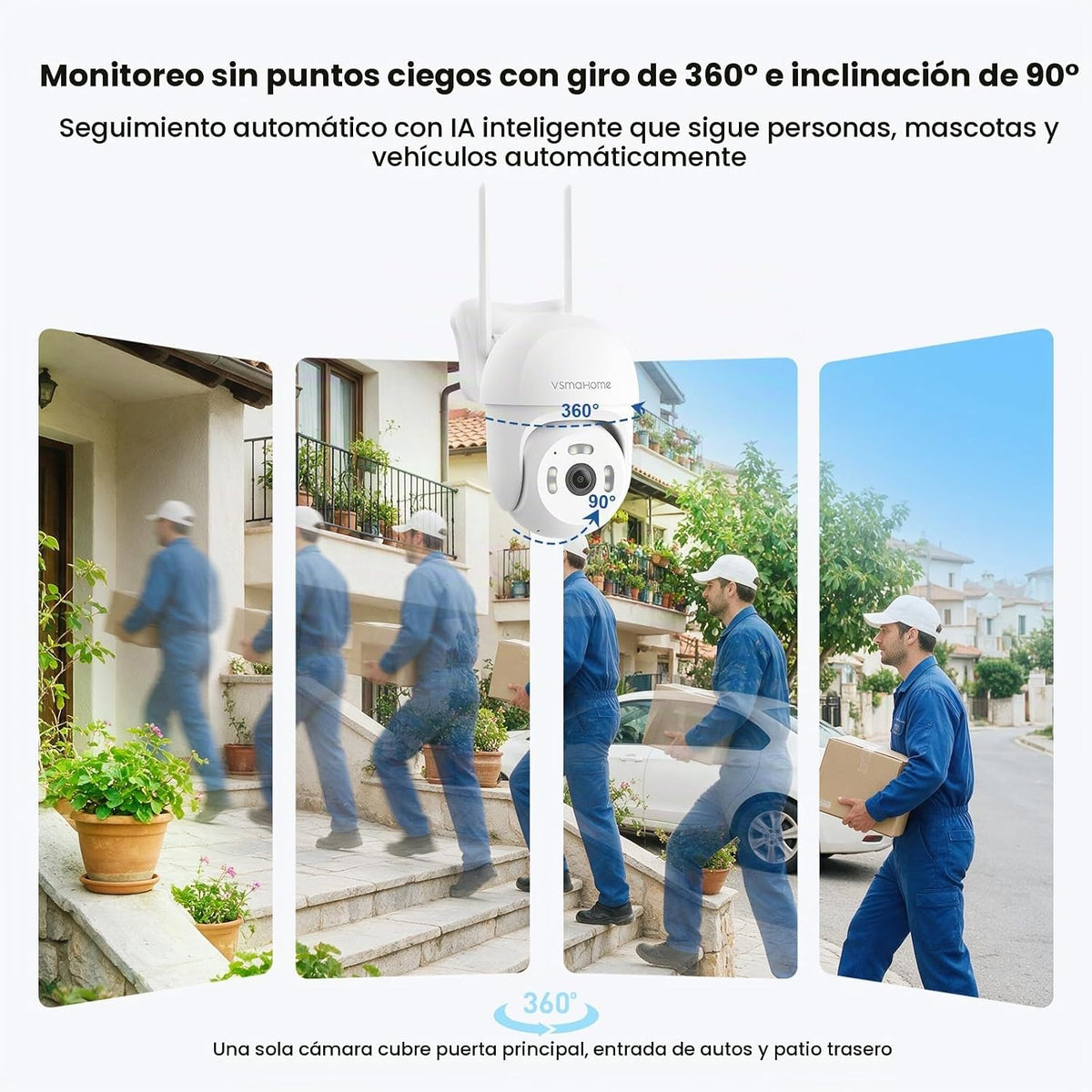 Cámara de seguridad para exteriores 4K 8MP, cámara WiFi para sistem...