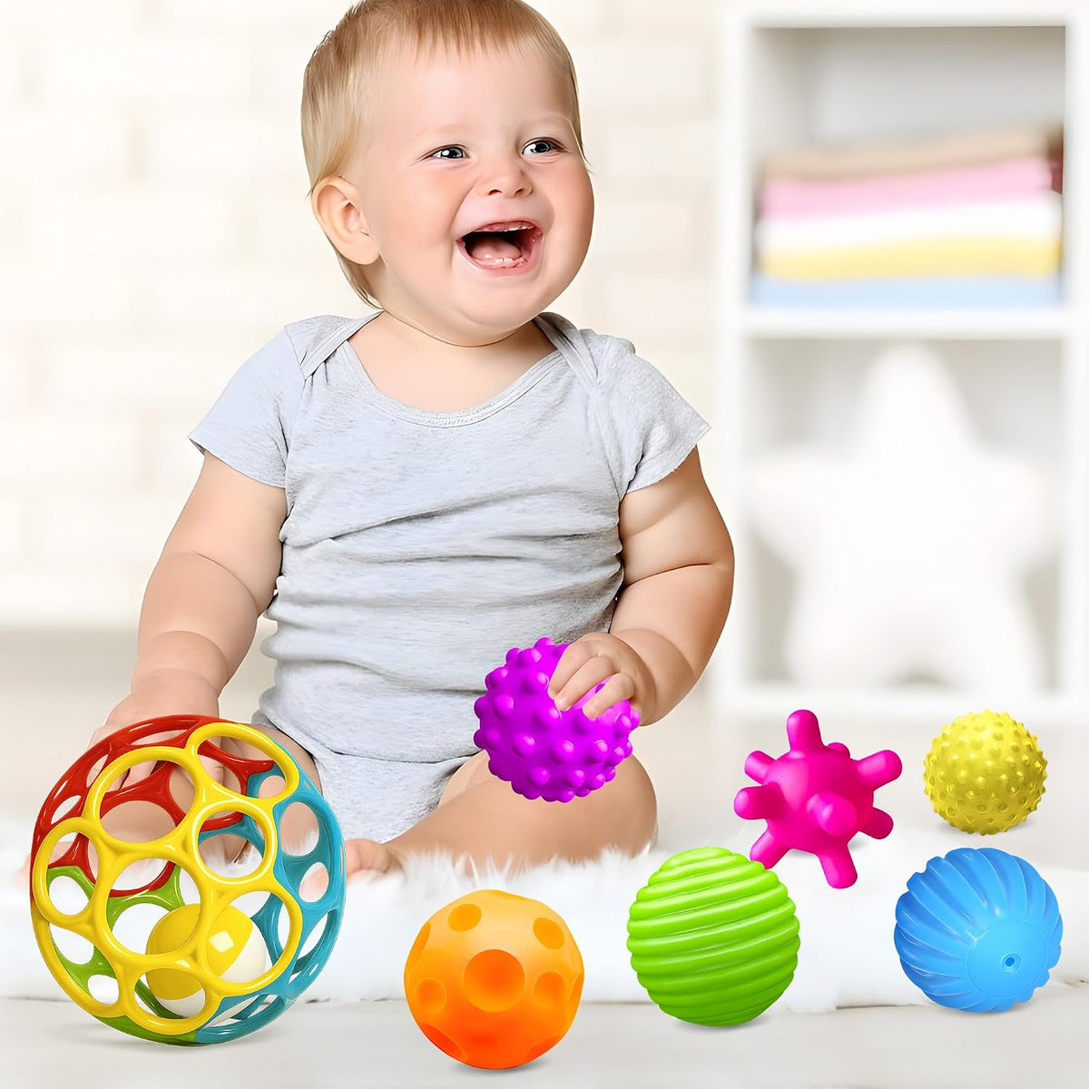 Pelotas sensoriales para niños pequeños de 1 a 3 años, juguetes sen...