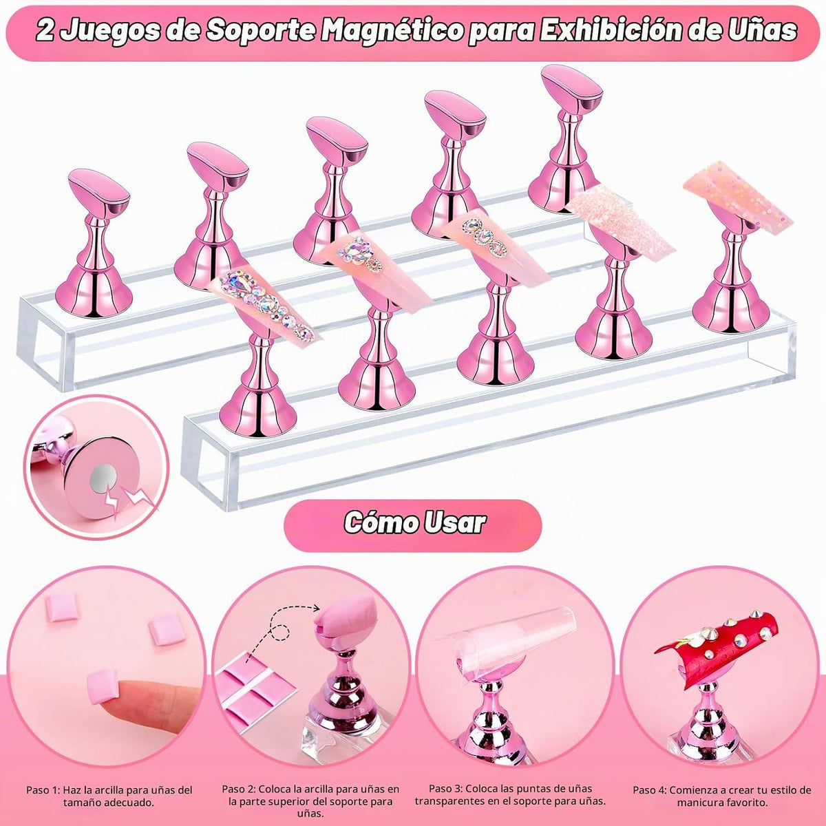 Juego de 600 puntas de uñas transparentes tipo ataúd \u2013 Puntas...