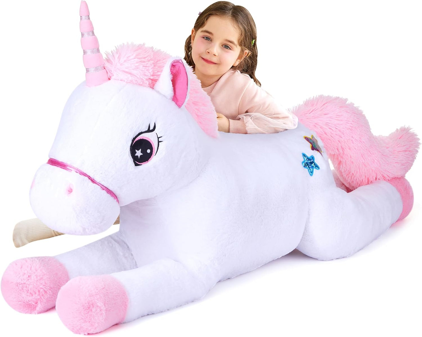 IKASA Juguete de peluche de unicornio gigante de 43 pulgadas, sin |...