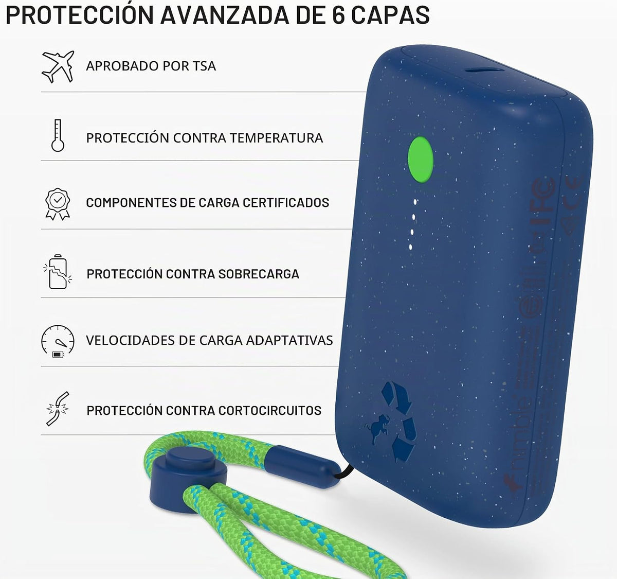 Nimble Champ Cargador Portátil, Batería Externa de 10,000mAh Carga...