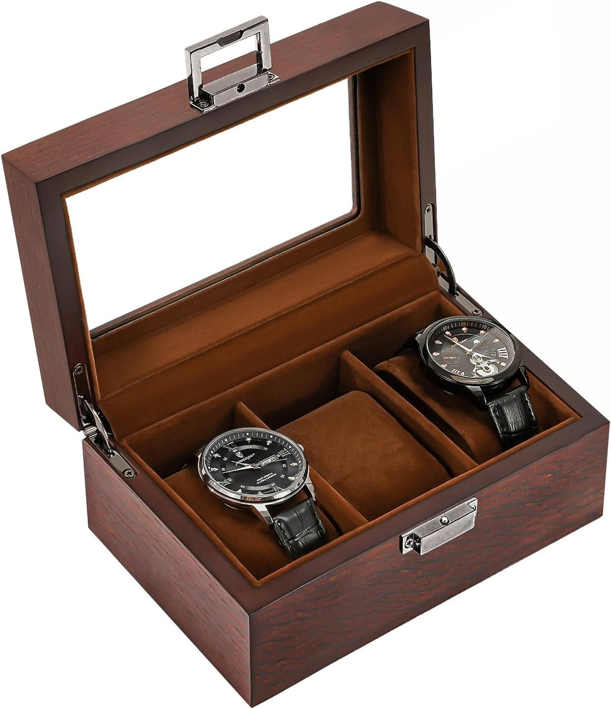 ProCase Caja de reloj de madera para hombres, vitrina de reloj de 3...
