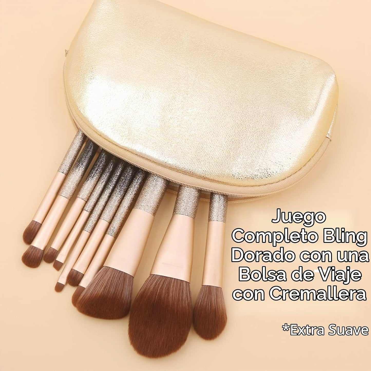 ENZO KEN Juego de brochas de maquillaje de cabello natural profesio...
