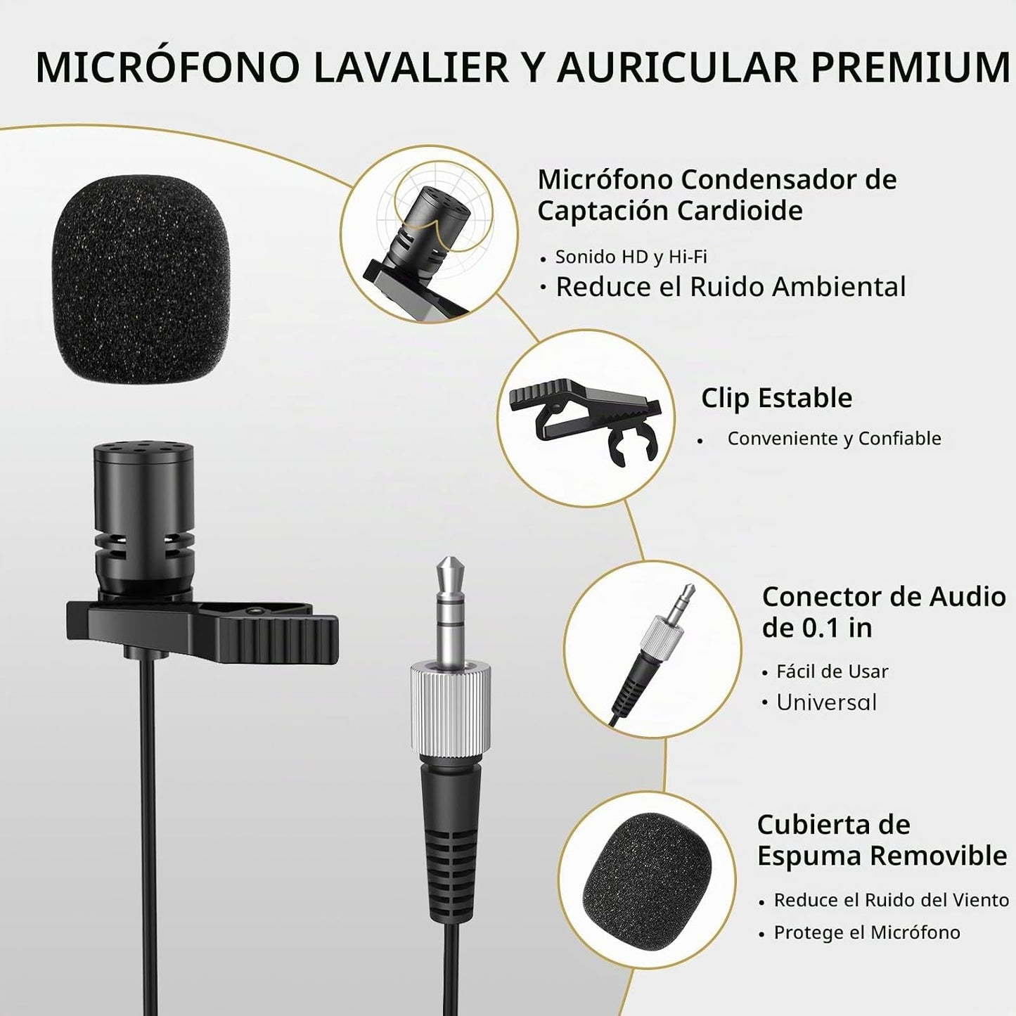 TONOR Sistema de micrófonos inalámbricos con 8x12 canales, auricula...