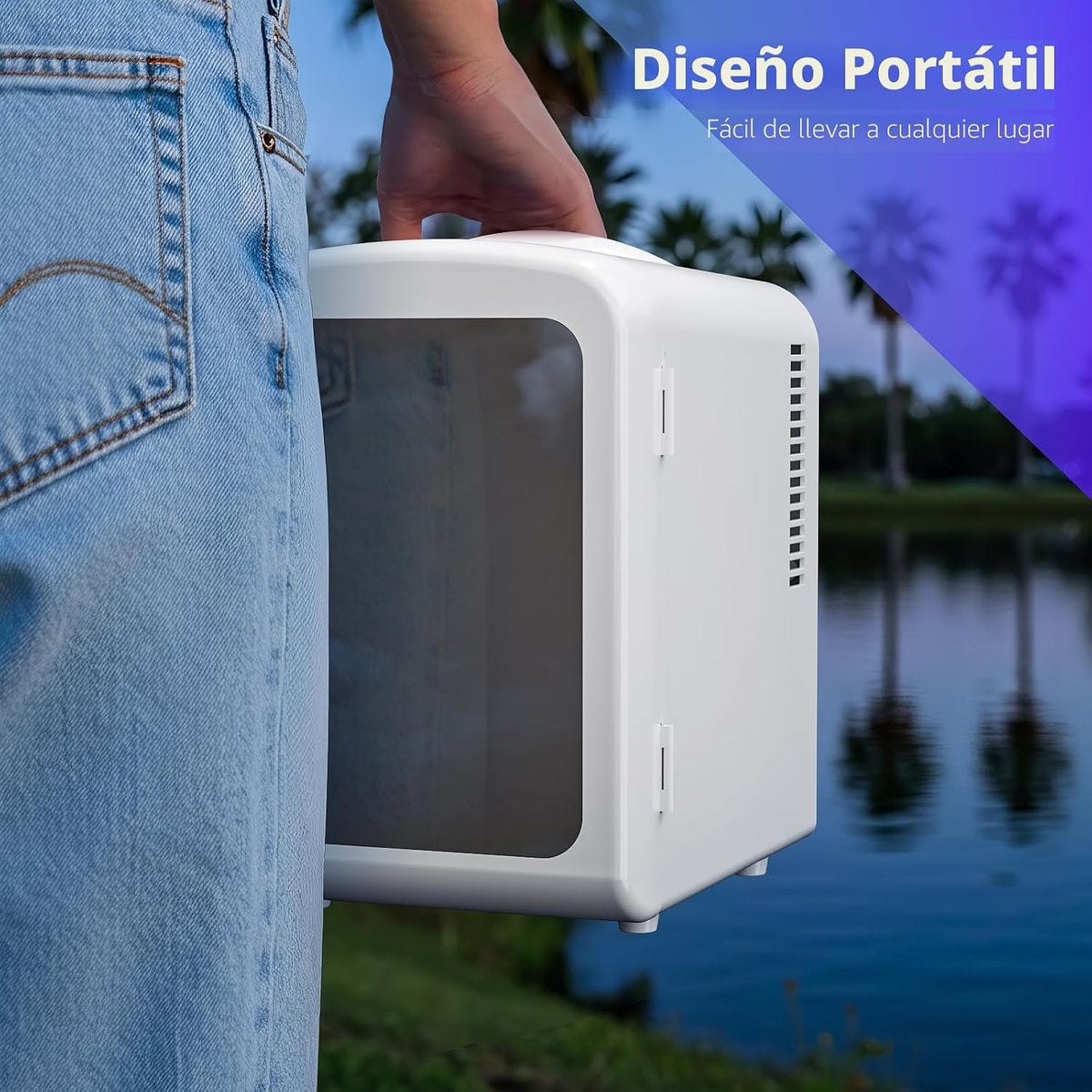 Antarctic Star Mini refrigerador compacto con luz gaming, capacidad...
