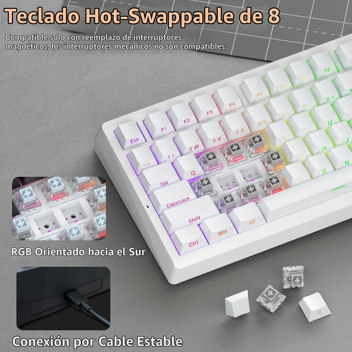 LEOBOG A80 RT Efecto Hall Teclado mecánico para juegos Disparador r...