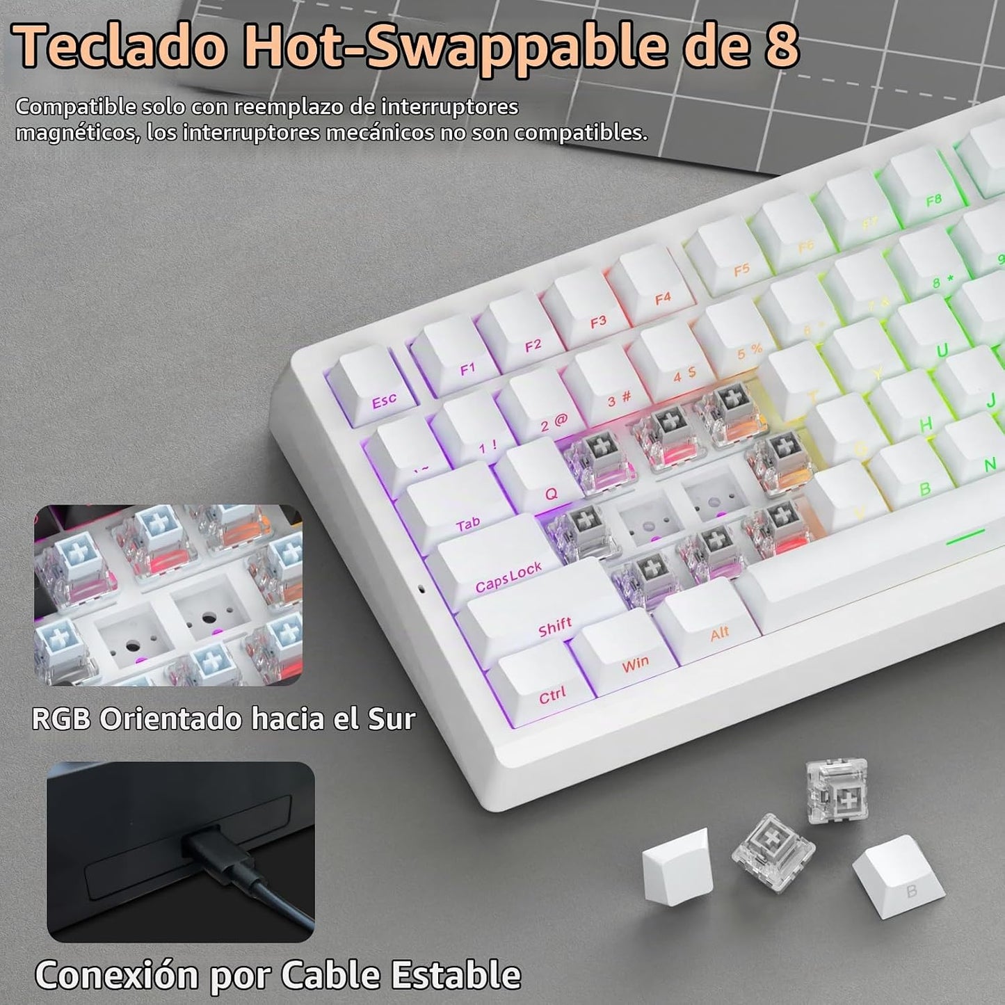LEOBOG A80 RT Efecto Hall Teclado mecánico para juegos Disparador r...