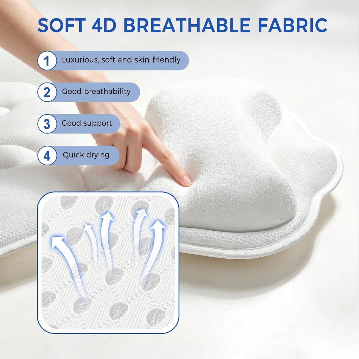 SetSail Almohada de bañera ergonómicas relajantes para bañera con 6...