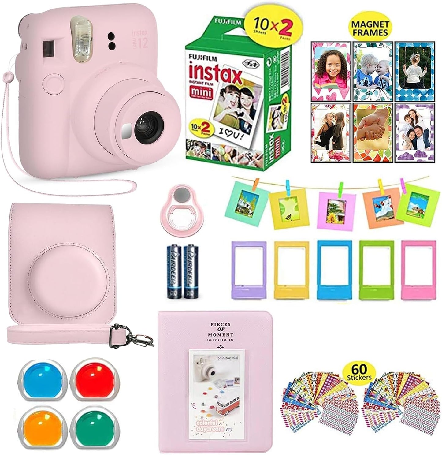 Fujifilm Instax Mini 12 Cámara Instantánea Rosa Flor + Estuche de T...
