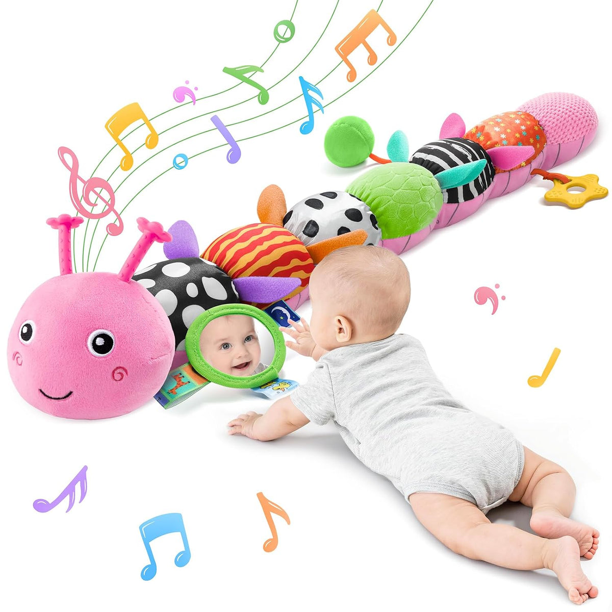 Juguetes para bebés sensoriales musicales de animales de peluche pa...