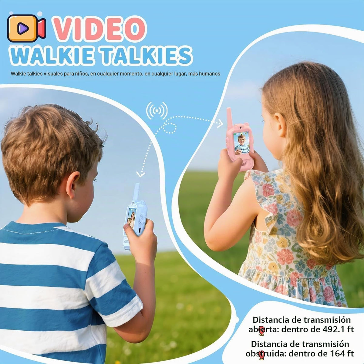 BlueFire Walkie Talkies para niños con video, pantalla de radios de...