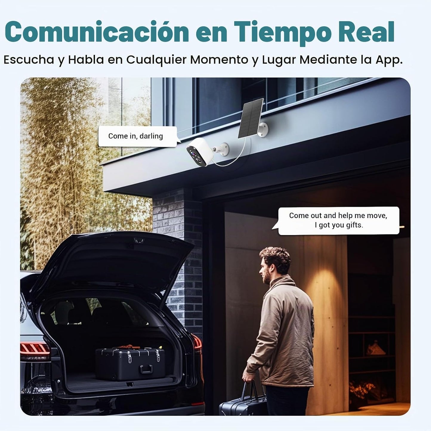 Techage Cámaras de seguridad solares inalámbricas para exteriores,...