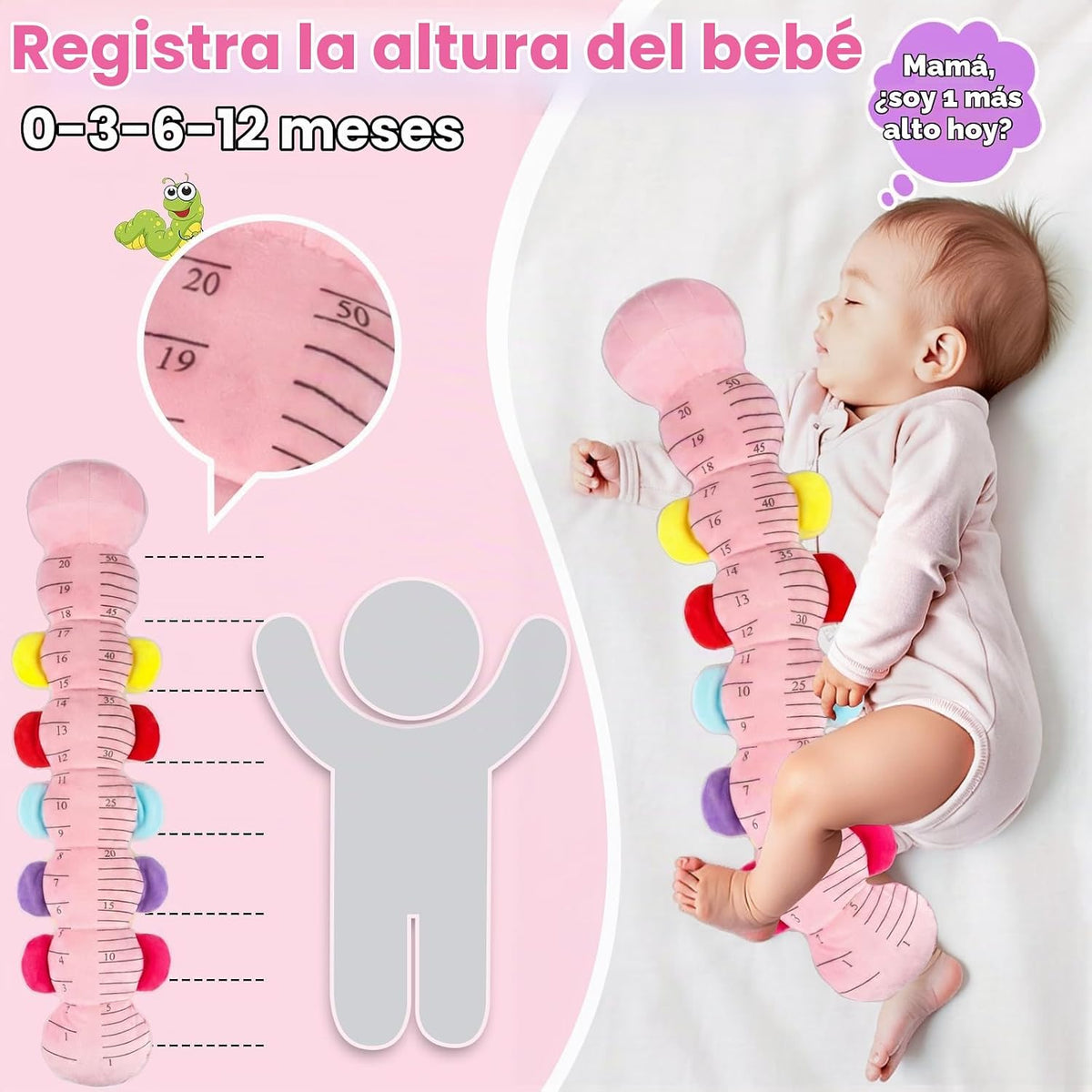 Juguetes de tiempo de barriga para bebé 0-6 meses, animal de peluch...