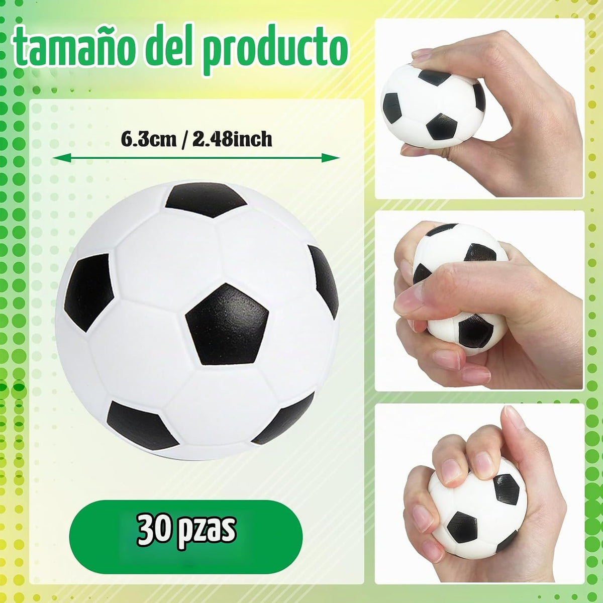 Paquete de 30 pelotas de fútbol de 2.5 pulgadas, pelotas de fútbol...