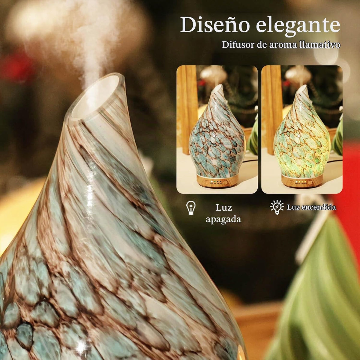 Porseme Difusor de aceite esencial de vidrio de 5.1 fl oz para arom...