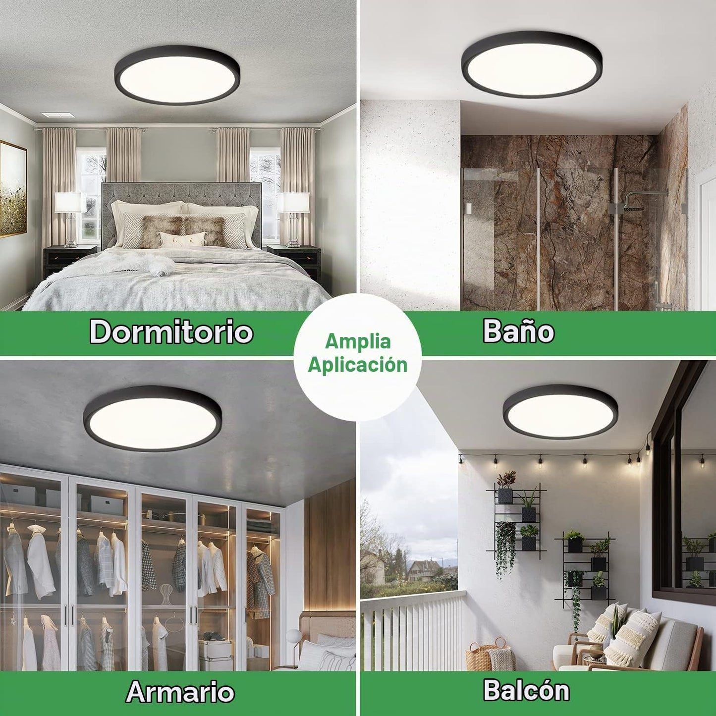 Luz de techo de montaje empotrado LED de 12 pulgadas 6PK, 24W, 2520...