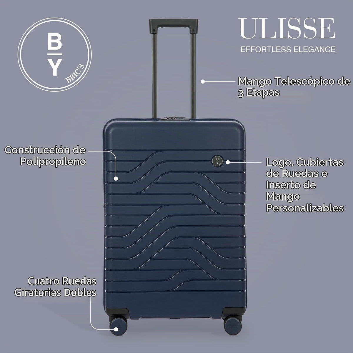 Bric's B|Y Ulisse - Maleta giratoria expandible con carcasa dur...