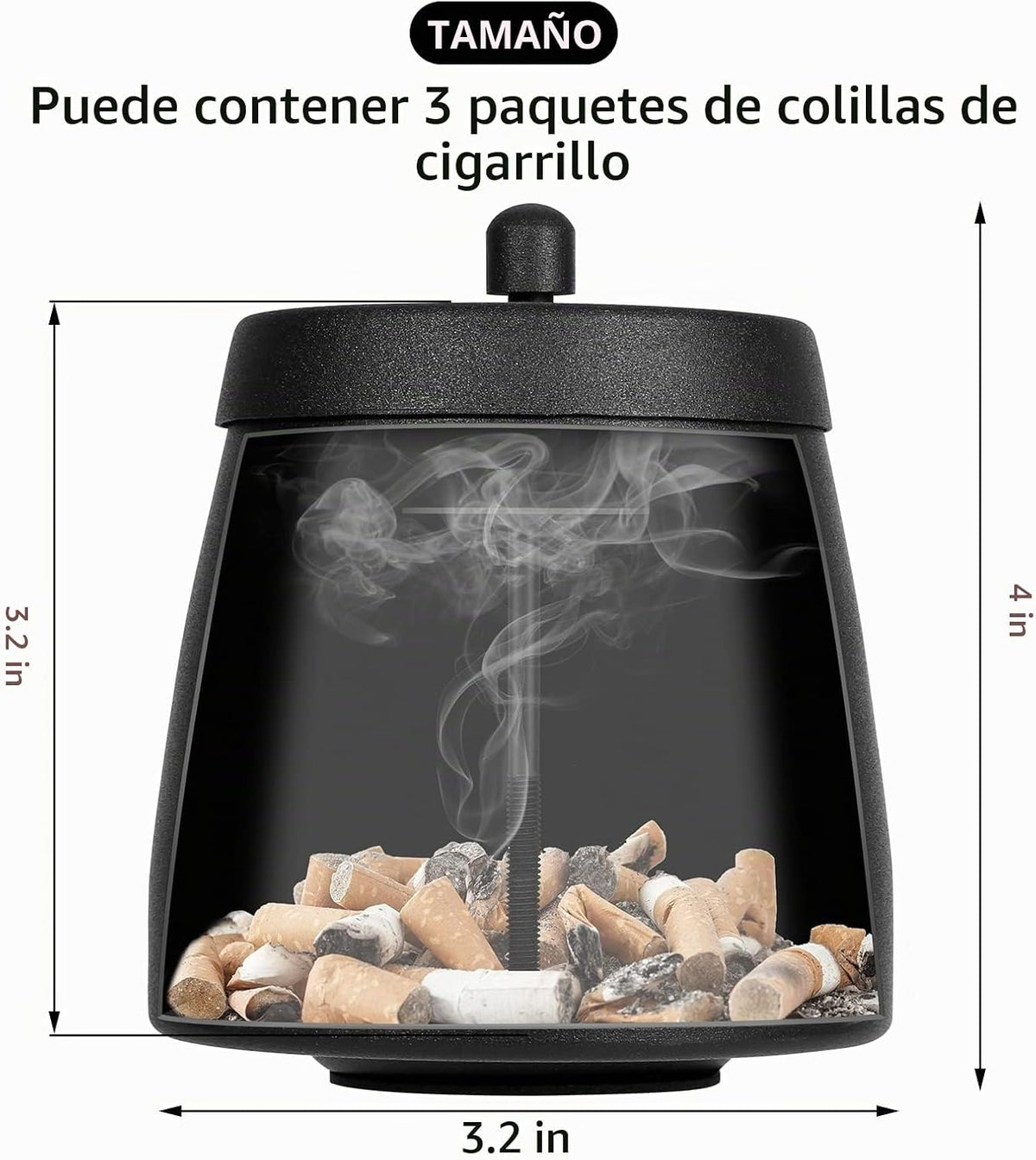 Hargtar Ceniceros para exteriores para patio con tapa, bandejas de...