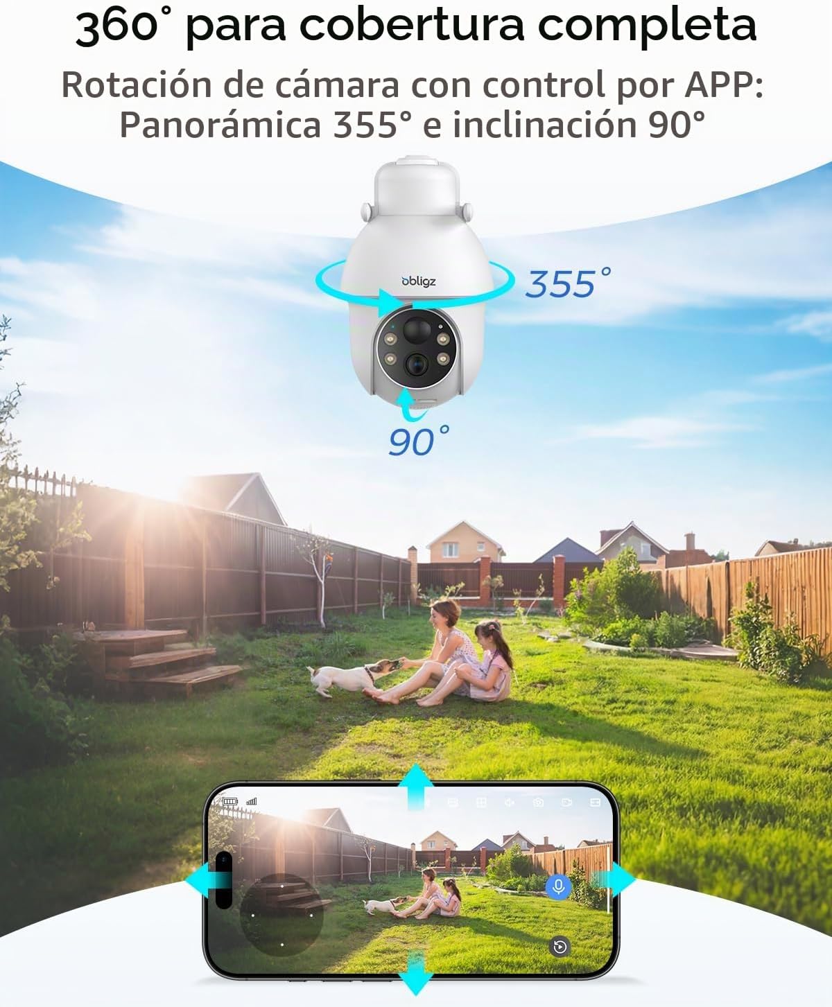 obligz Cámaras de 4MP para seguridad en el hogar, almacenamiento lo...