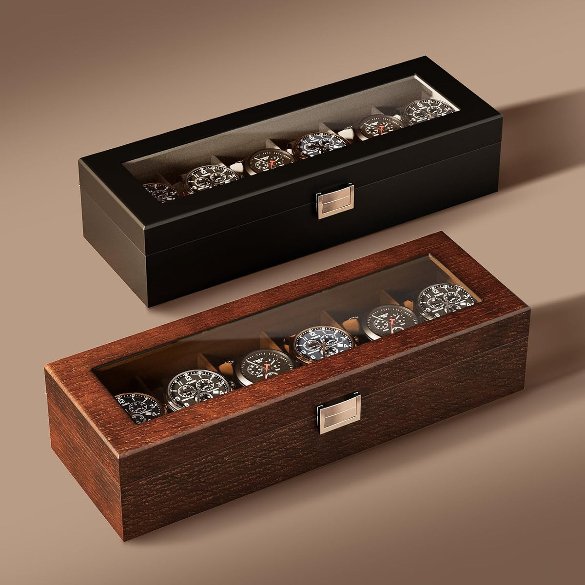 Caja de reloj de madera ProCase para hombres, organizador de caja d...