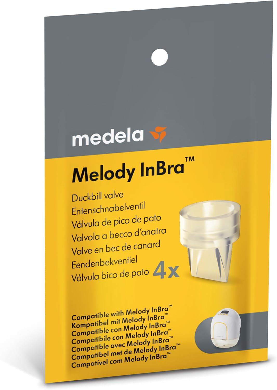 Medela Válvula de pico de pato de repuesto, paquete de 4, diseñada...