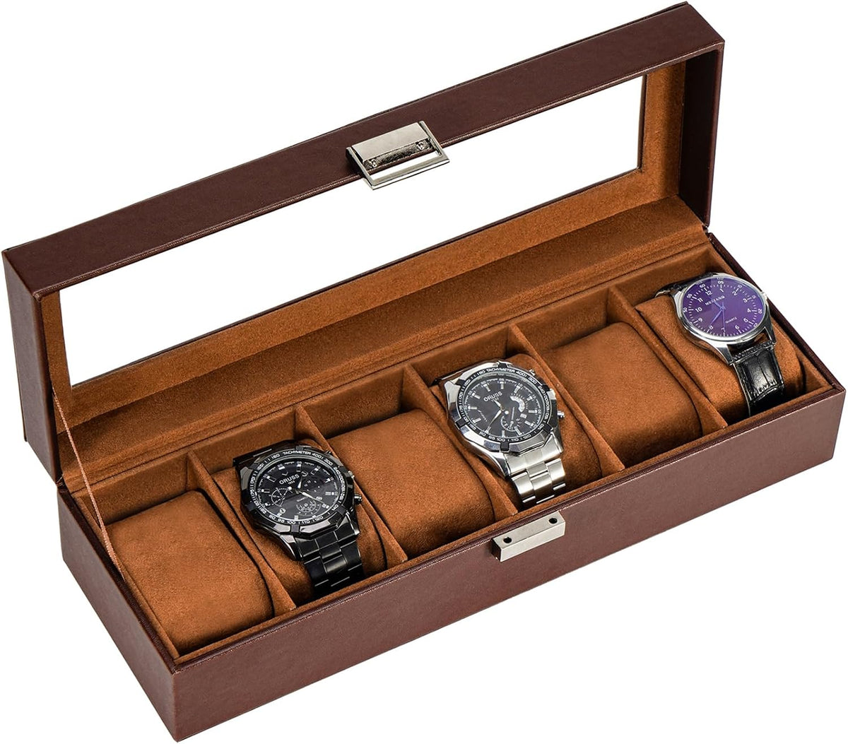 ProCase Caja de reloj, funda de reloj para hombre con 6 ranuras, or...