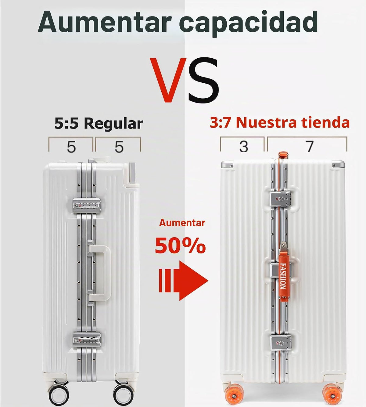 feilario Super grande capitán aluminio marco Hardside Spinner rueda...