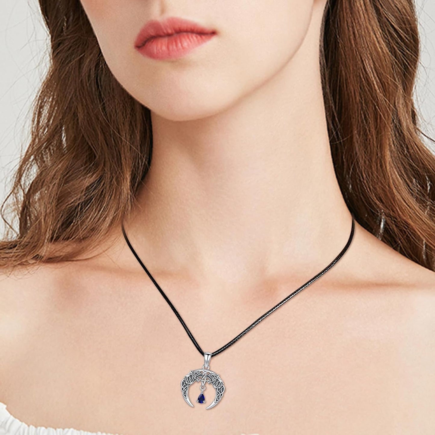 SOESON Collar Vintage para Hombre Plata de Ley 925 Animal Vikingo N...