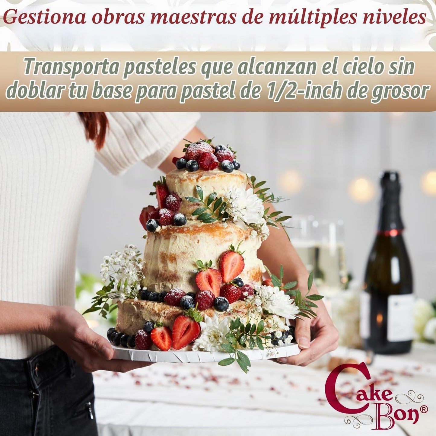 Cakebon - Bases redondas para tortas de 12 pulgadas, color blanco,...