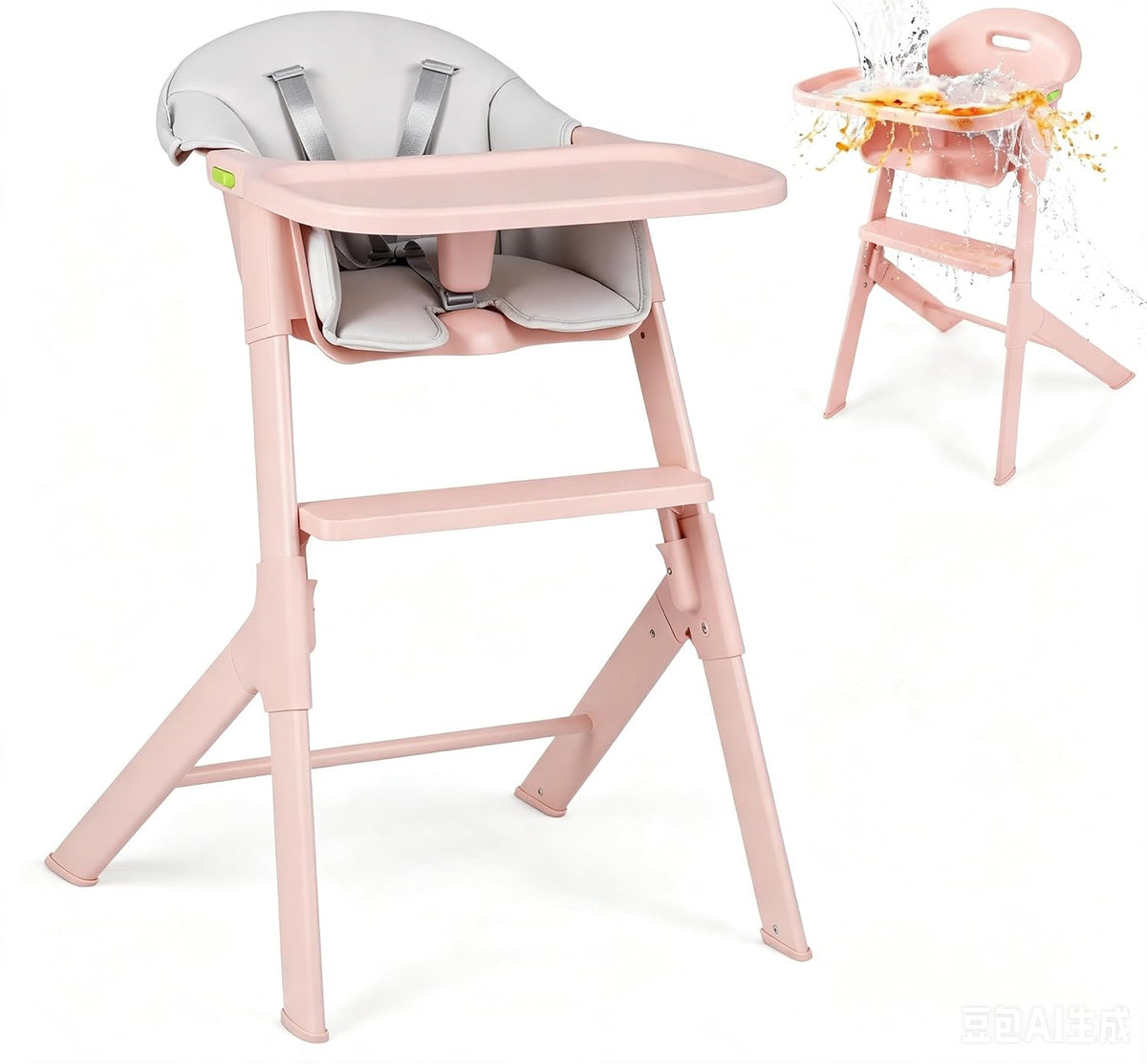 INFANS Silla alta lavable de cuerpo completo con bandeja extraíble...