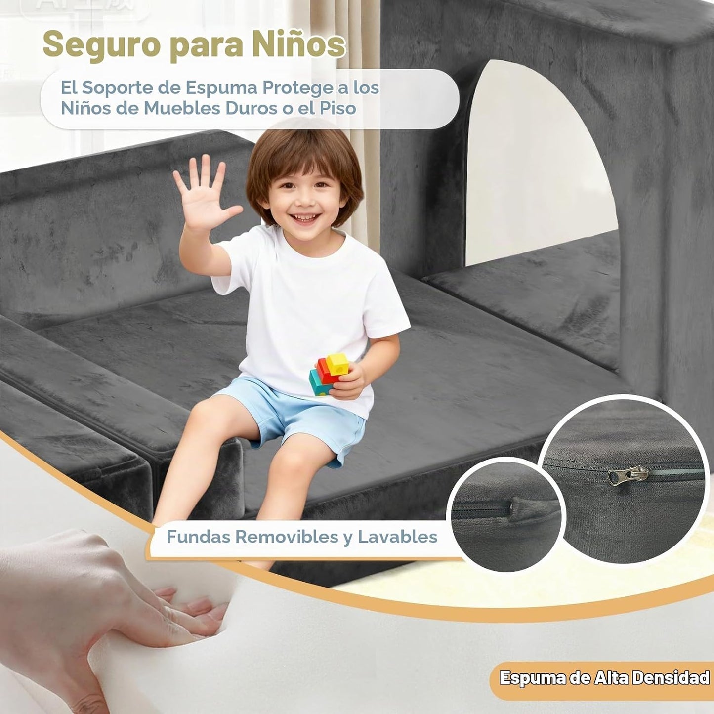 Decmuerx Sofá modular de juego para niños, 12 piezas, sofá modular...