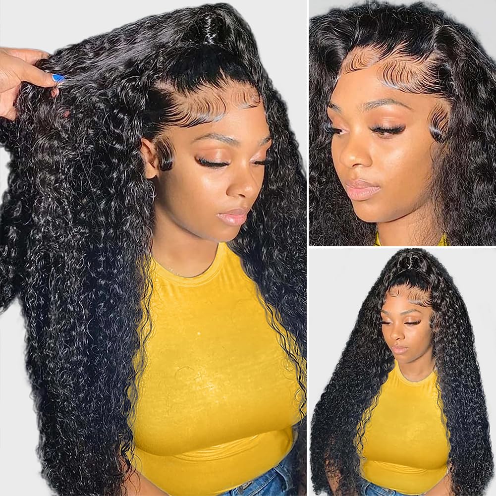 Pizazz Pelucas delanteras de encaje HD 13x4 Cabello humano Nudos pr...