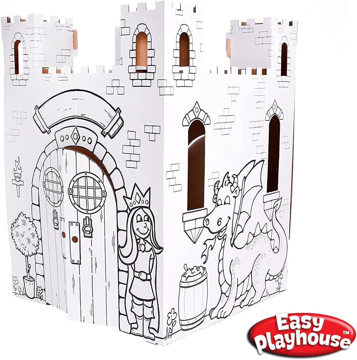 Easy Playhouse Castillo de cuento de hadas de cartón - Fortaleza pa...