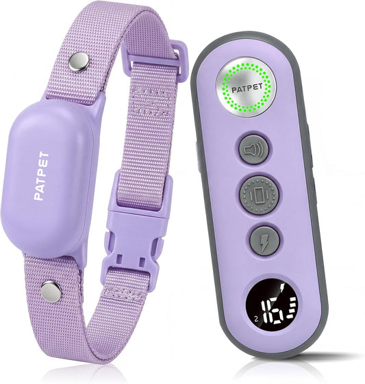 PATPET Collar de choque para perros, collar de entrenamiento de per...