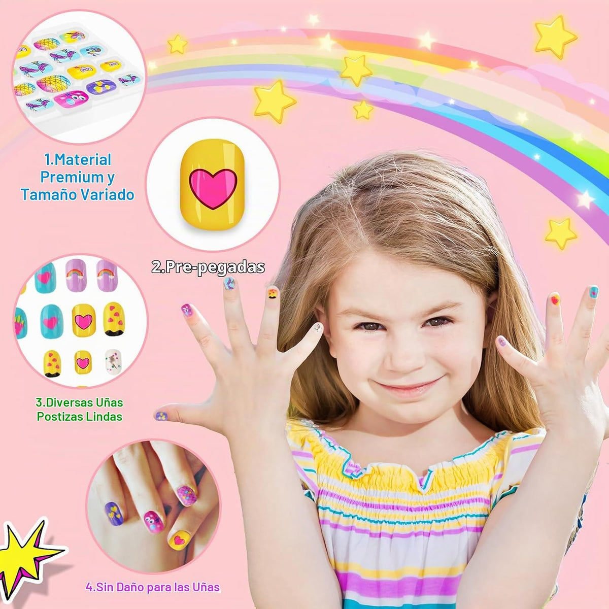 Ylovetoys Juego de esmaltes de uñas para niñas, salón de uñas para...