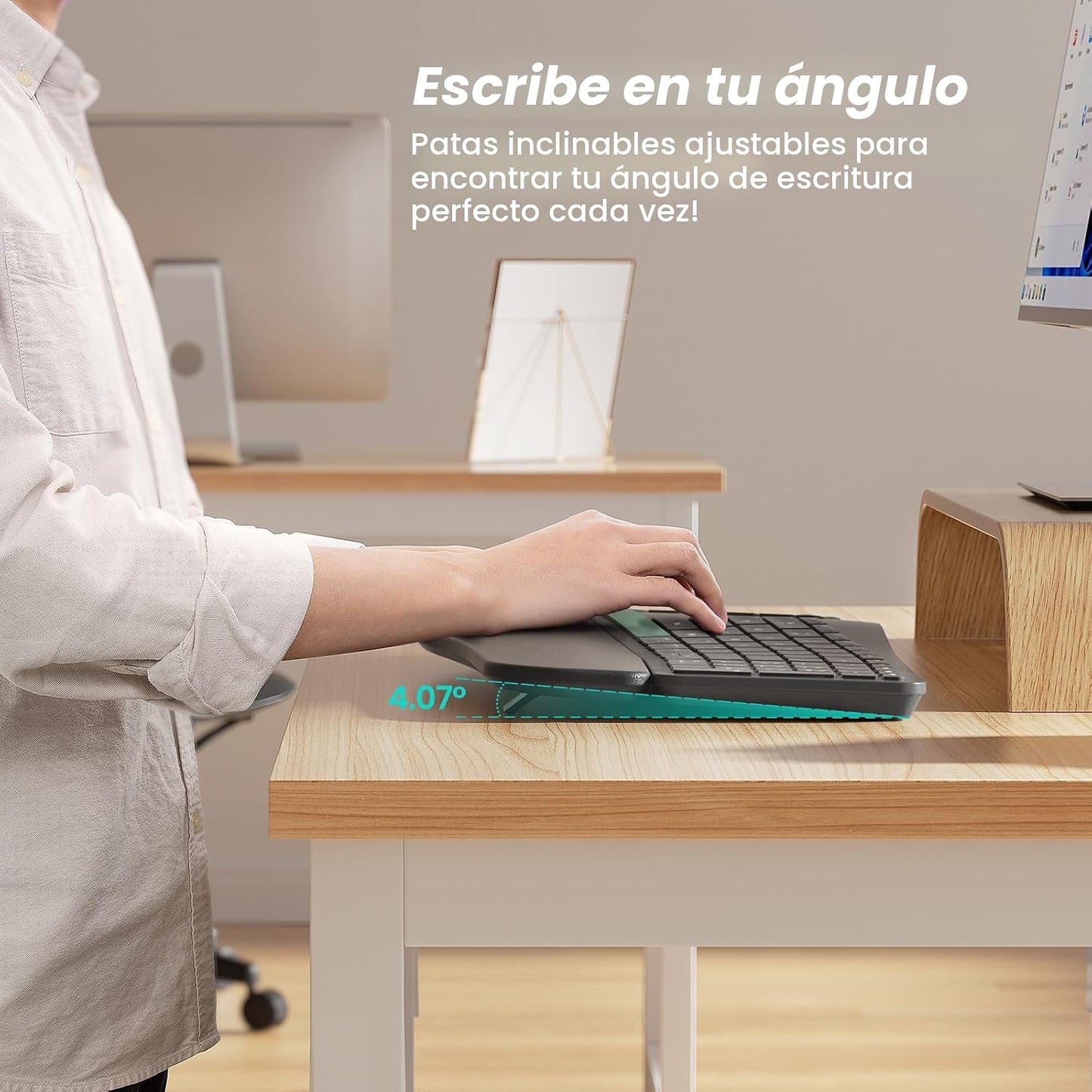 Nulea Reposamuñecas acolchado inalámbrico con teclado dividido ergo...