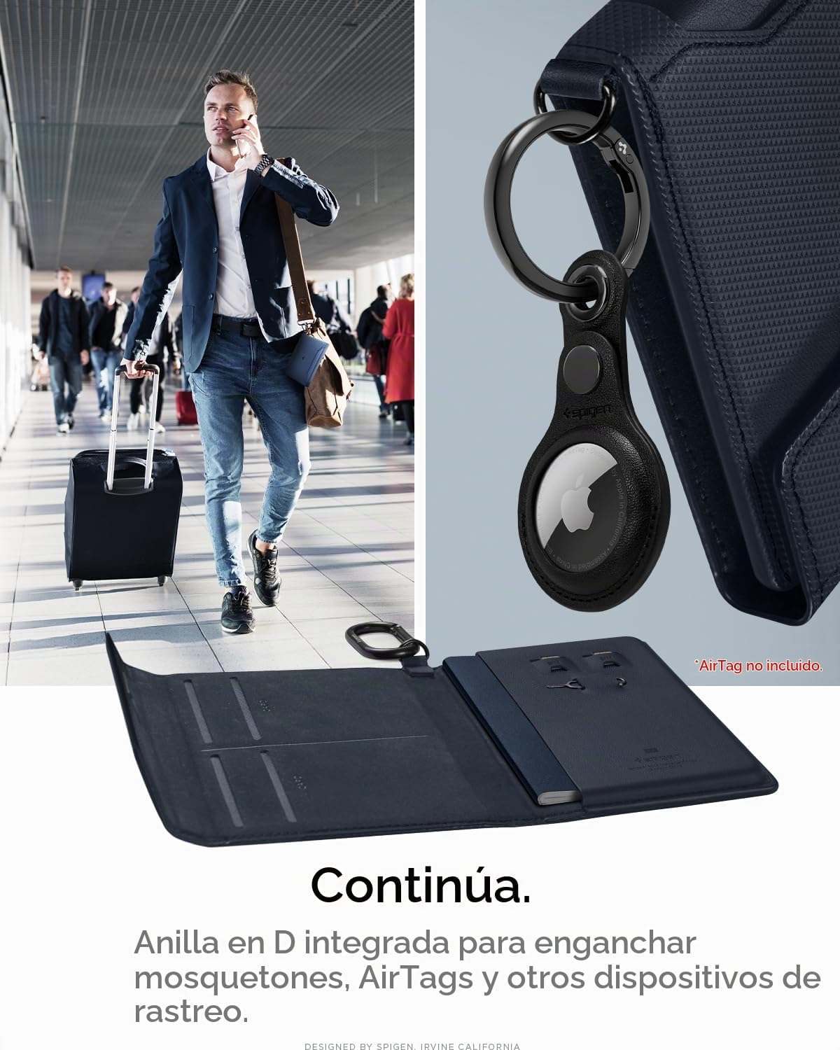 Spigen Life para pasaporte Funda para tarjeta con tecnología de blo...