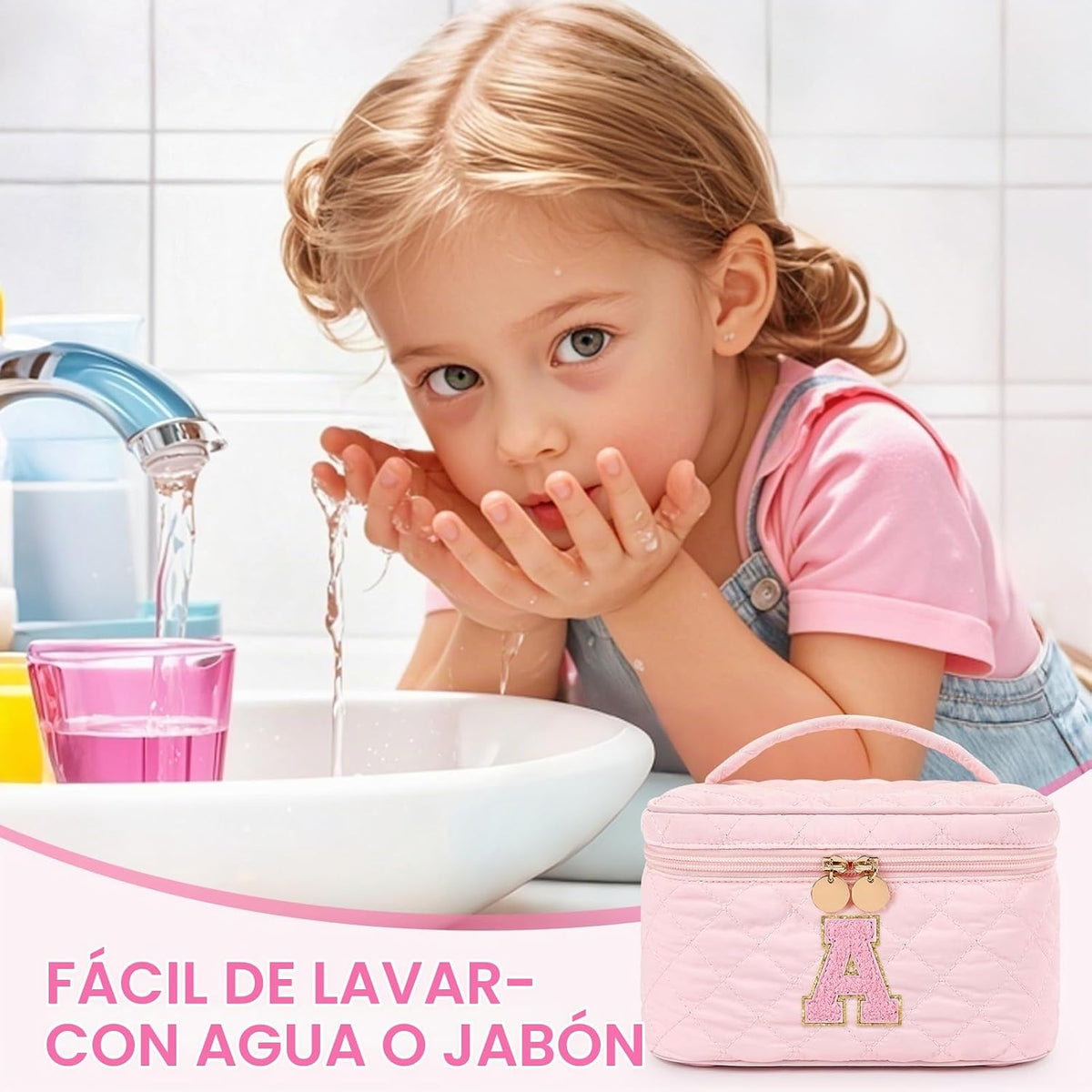 Juego de maquillaje lavable para niñas, 29 piezas, juguetes de maqu...