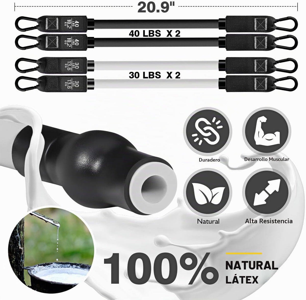 Kit de barra de pilates Ayombo con bandas de resistencia, equipo de...