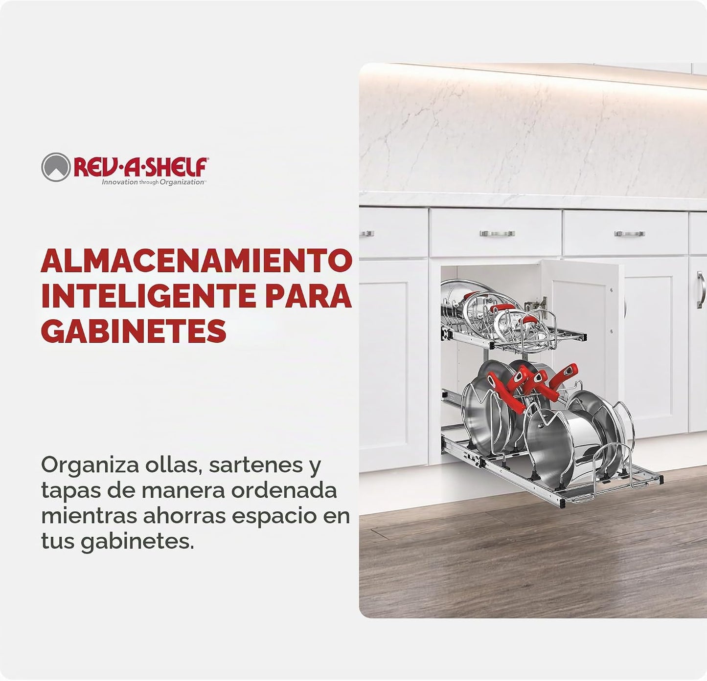 Rev-A-Shelf Organizador de Armario de Cocina Extraíble de 2 Niveles...