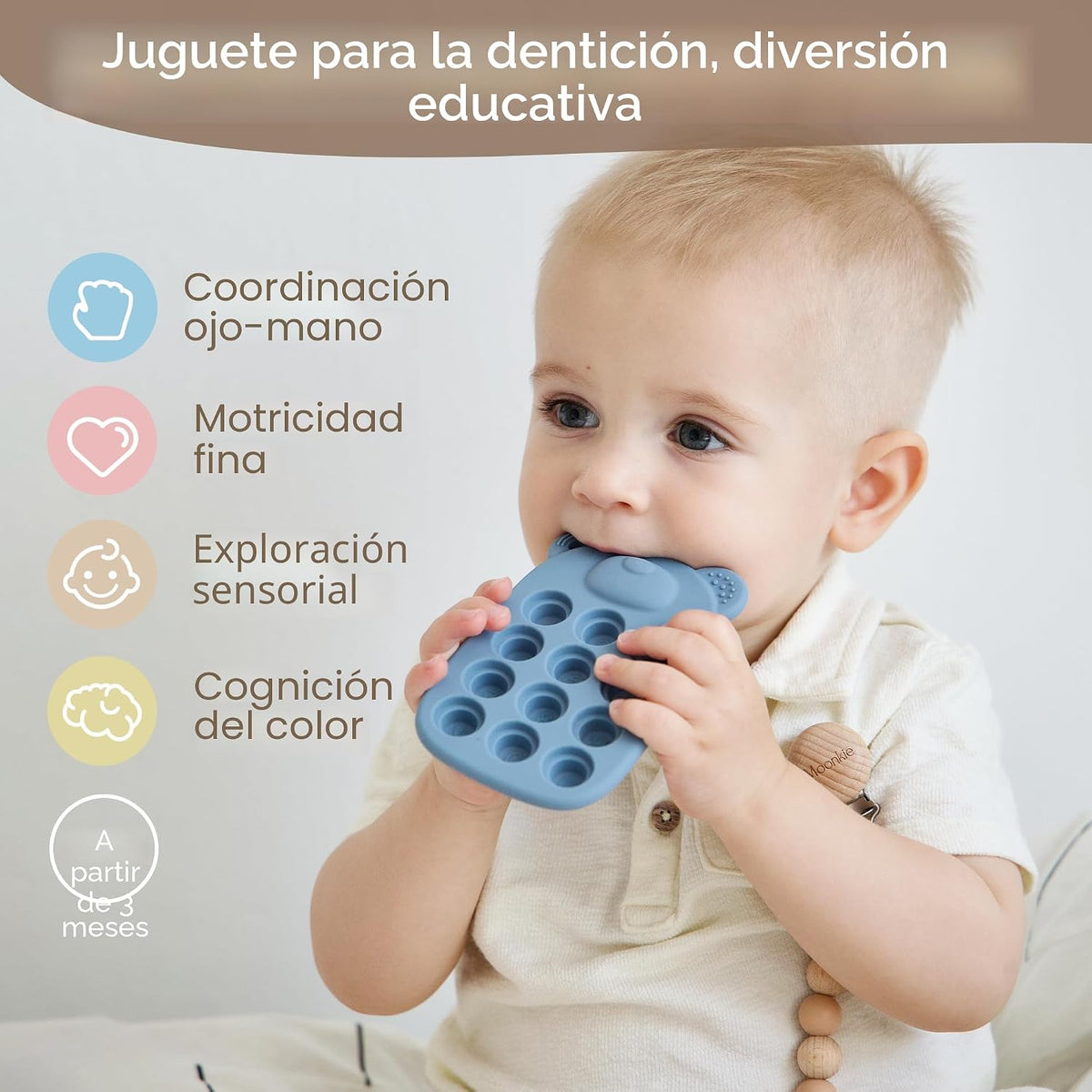 Moonkie Juguetes de Dentición de Silicona con Forma de Teléfono par...