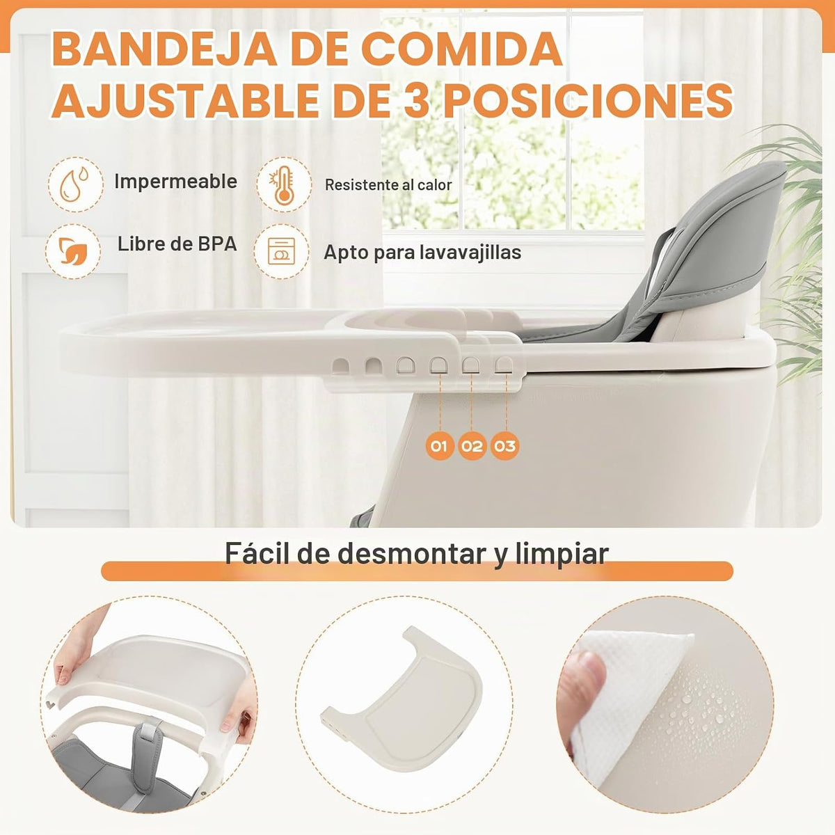 BABY JOY Trona convertible para bebé, 3 en 1, silla alta\/elevado\/...