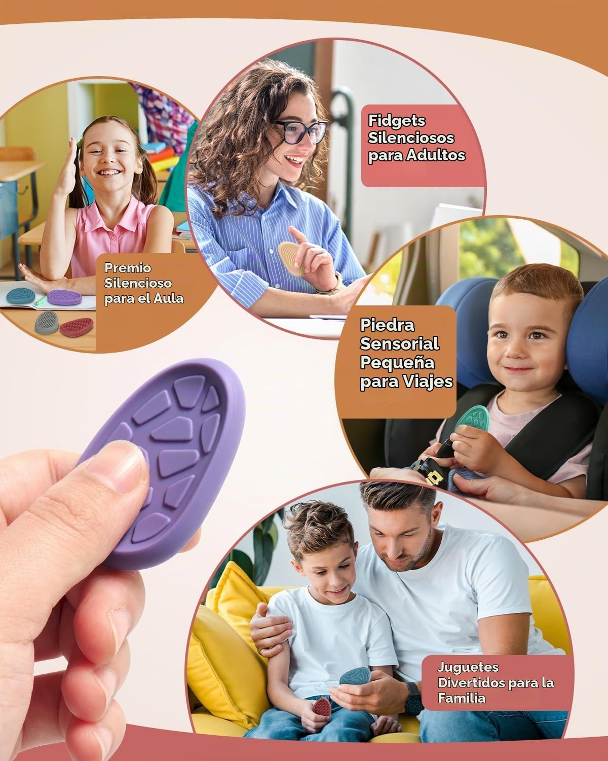 Juguetes Fidget para Adultos Piedra Sensorial: Paquete de 24 Piedra...