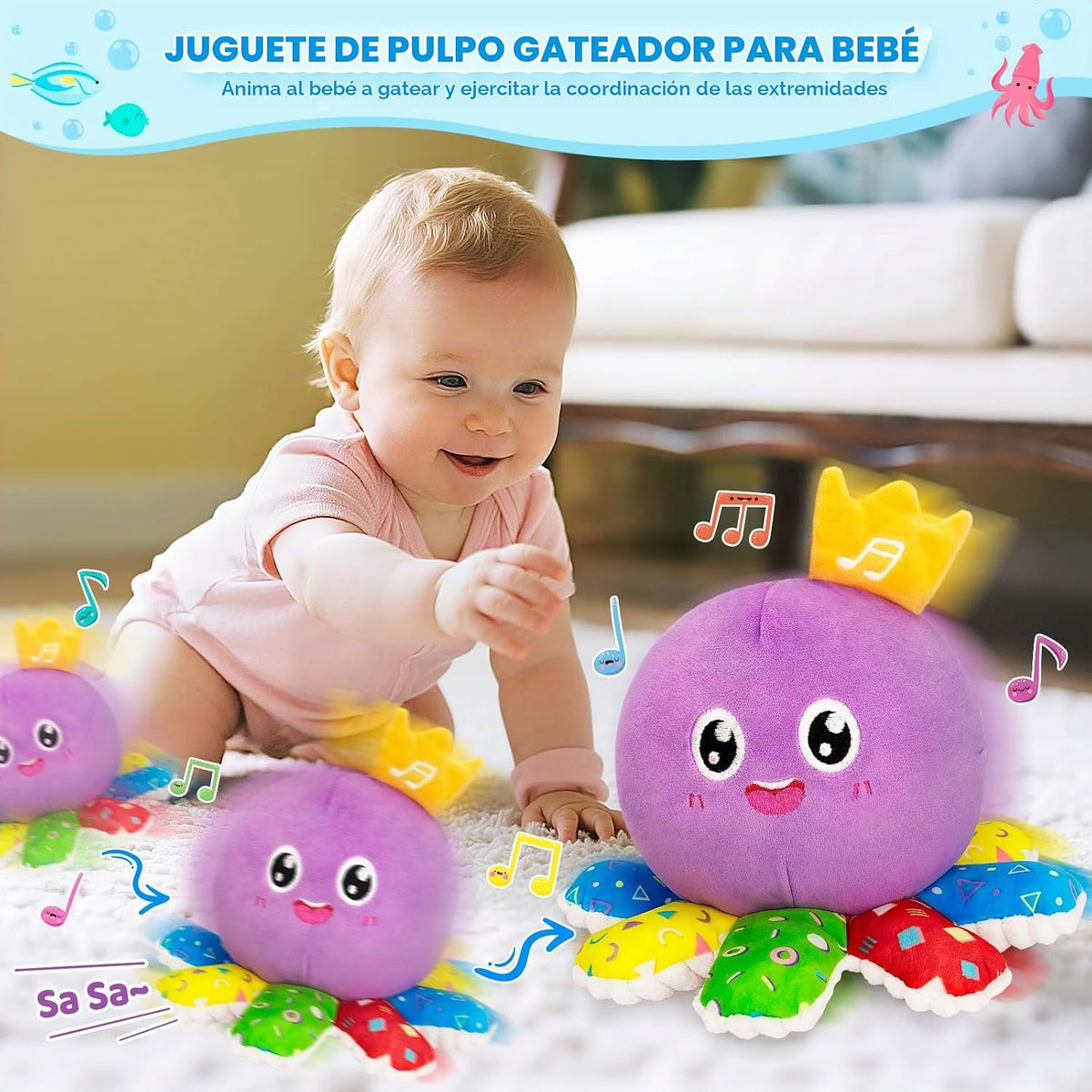 IJIGU Juguetes musicales para bebés de 6-12-18 meses, juguete de pu...