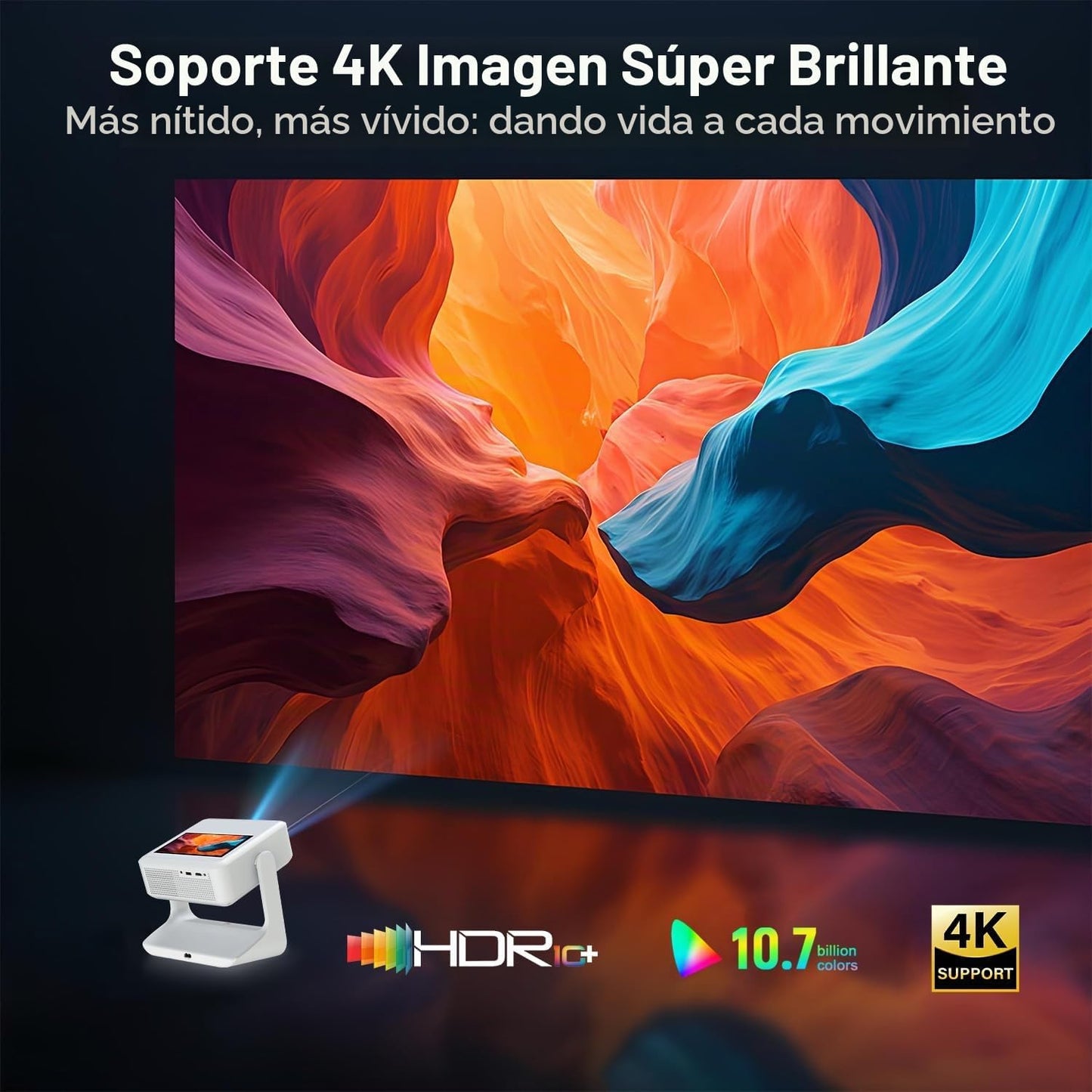 Proyector portátil inteligente con pantalla táctil, A2Ultra 4K comp...