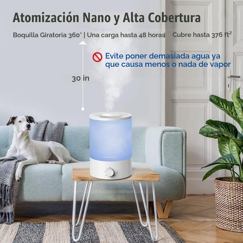 MegaWise Humidificador de niebla fría de 3.5 L - Vaporizador ultras...