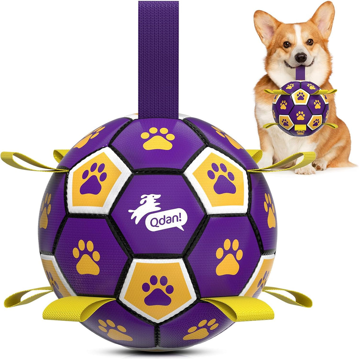 QDAN Juguetes de cuerdas para perros, pelota de fútbol con correas,...