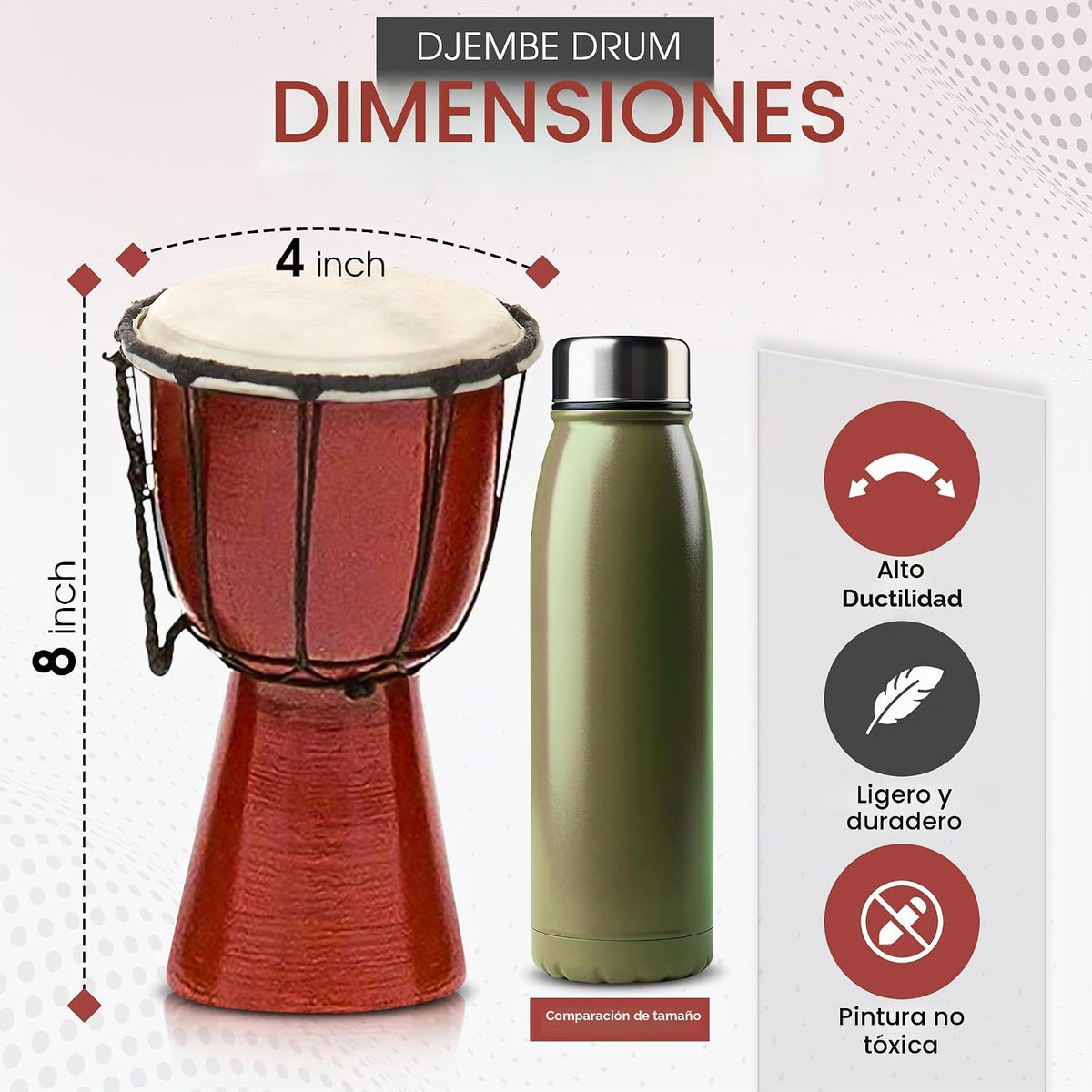 Tambores Djembe Drum Djembe es un tambor de copa cubierto de piel d...